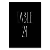Table 24 Rae Dunn Pottery Black Table Card