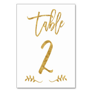Table 2   Elegant Gold Handwriting Brushed Laurel Table Number