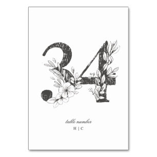 Table 34 Beautiful Floral Sketched Wreath Wedding Number