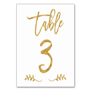 Table 3   Elegant Gold Handwriting Brushed Laurel Table Number