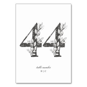 Table 44 Beautiful Floral Sketched Wreath Wedding Number