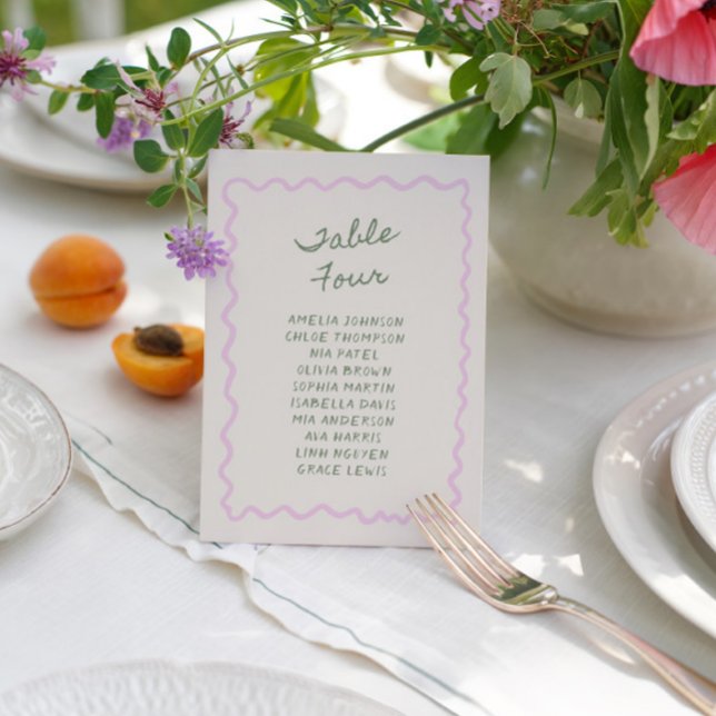 Table 4 Carte de Table Mariage Fantaisiste Manuscr (Créateur téléchargé)