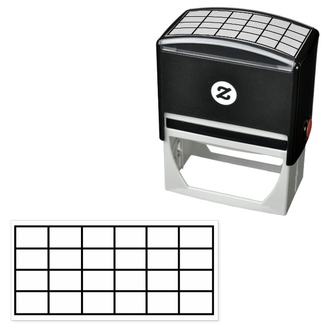 Table 6 x 4 Grid Editable Box Personalized Office Self-inking Stamp (In Situ)