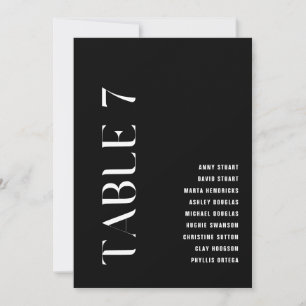 Table 7 Modern Bold Wedding Table Number