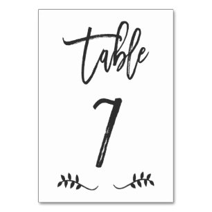 Table 7   Simple Black Handwriting Brushed Laurel Table Number
