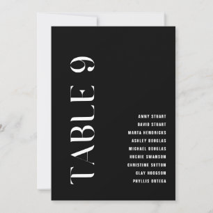 Table 9 Modern Bold Wedding Table Number