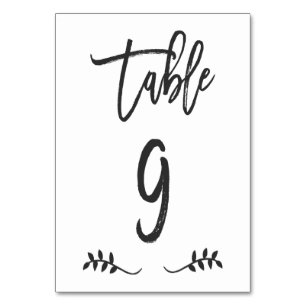 Table 9   Simple Black Handwriting Brushed Laurel Table Number