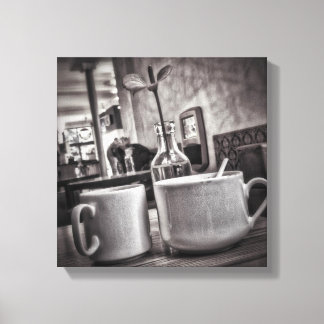 Table à café noir et blanc Petite toile Impression