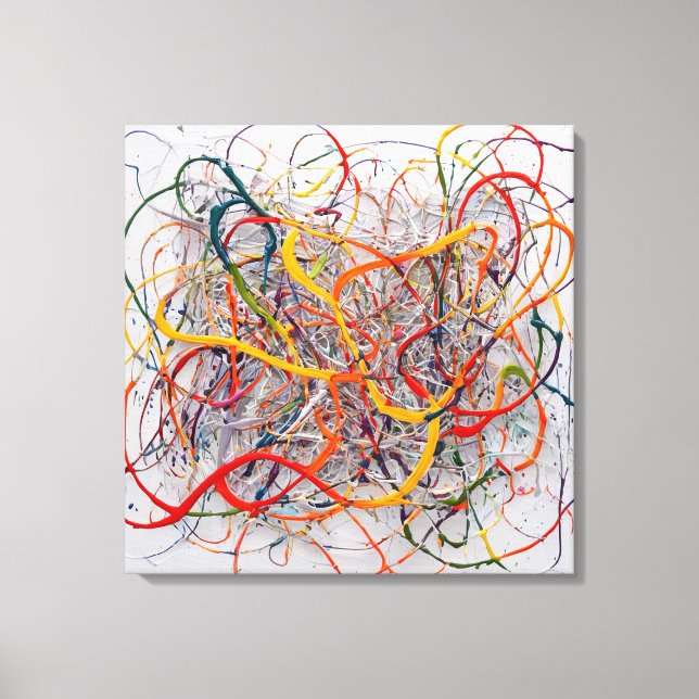 Table Abstract Painting in Canva Symphony Abstrata Canvas Print (Front)