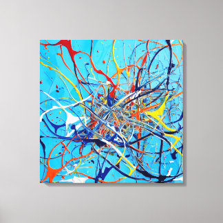 Table Abstract Painting in Cosmic Fluidity Canvas