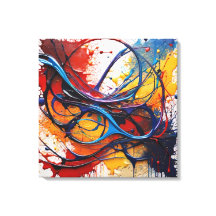 Table Abstract Painting in Cosmic Harmony Canvas