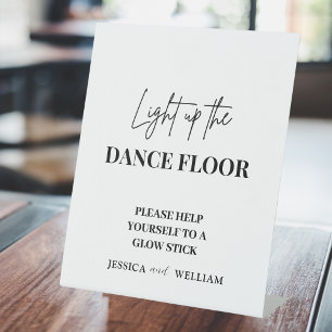 Table Allumez le plancher de danse   Signe de bâtonnet