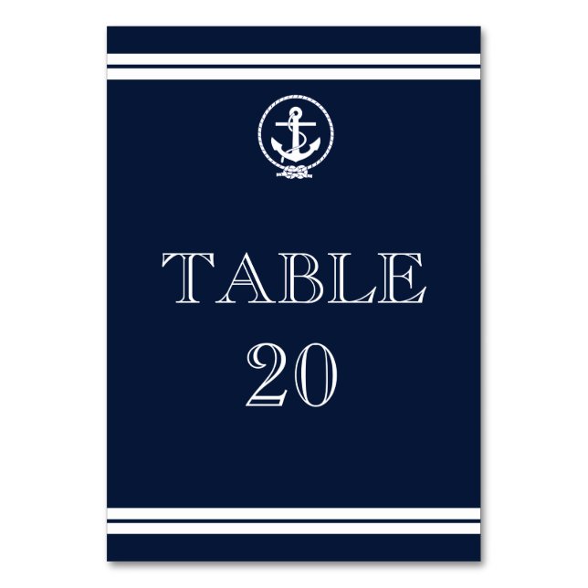 Table Ancre nautique Réception de mariage Numéro de tabl (Par défaut)