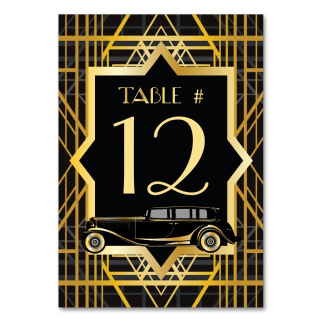 Table Années folles Gatsby Style Numéro de tableau (Dos)