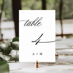 Table Appel de calligraphie romantique Mariage numéro 4,