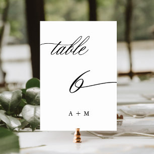 Table Appel de calligraphie romantique Mariage Numéro 6,
