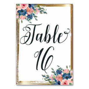 Table Aquarelle calligraphie florale Numéro de tableau C