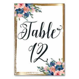 Table Aquarelle calligraphie florale Numéro de tableau C