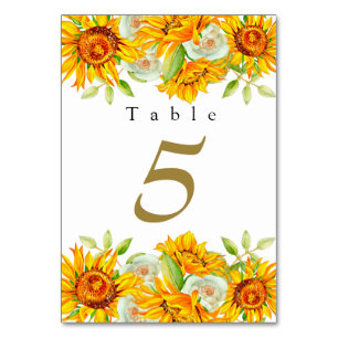 Table Aquarelle Fleurs de soleil jaunes Numéro de tablea