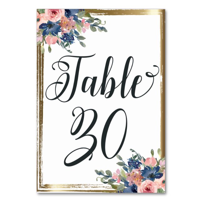 Table Aquarelle Floral Calligraphie Numéro de tableau Ca (Par défaut)