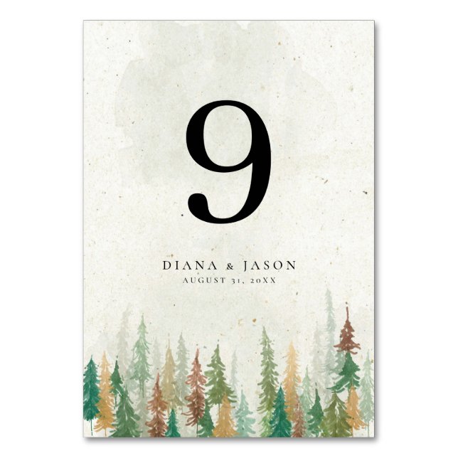 Table Aquarelle Russe pins de la forêt numéro de tableau (Par défaut)