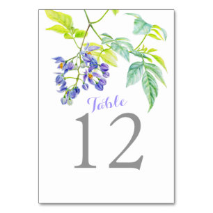 Table Art floral violet mariage occassion numéro de tabl