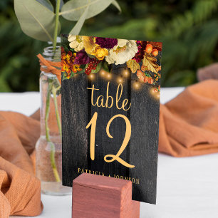 Table Automne automne bois rustique mariage numéro de ta