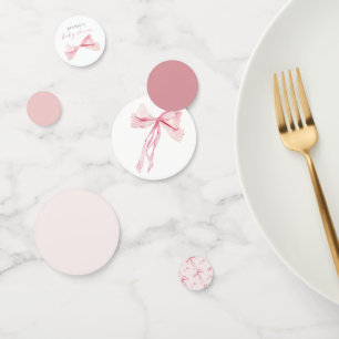 Table Baby shower Bow rose Confetti Coquette Blush