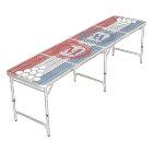 Monogramme Cercle Pyramide Rouge Blanc Bleu Bois