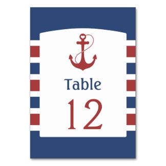 Table Bleu avec Ancre rouge Numéro de tableau