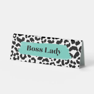 Table Boss Lady Nom Plaque et Bureau Style de panneau 1