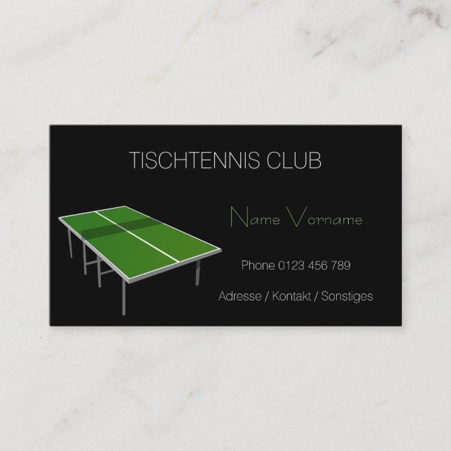 table business card (Front)