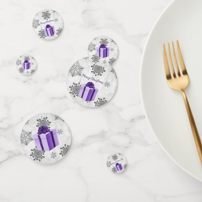 Table cadeau de Noël pourpre Confetti (Groupe)