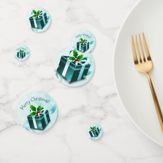 Table cadeau de Noël turquoise Confetti (Groupe)