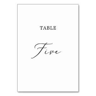 Table Calligraphie noire délicate Tableau Cinq Numéro de