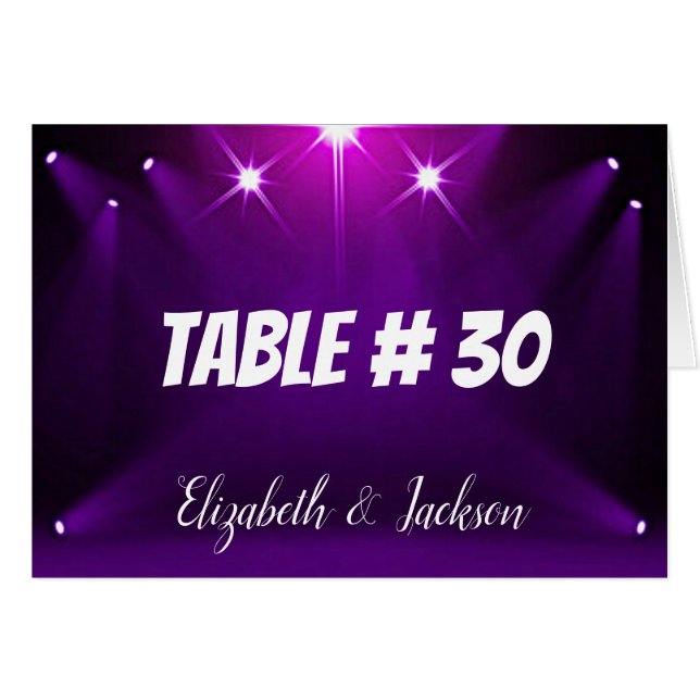 Table Card # 30 - In the Spotlight Wedding / Party (Front Horizontal)