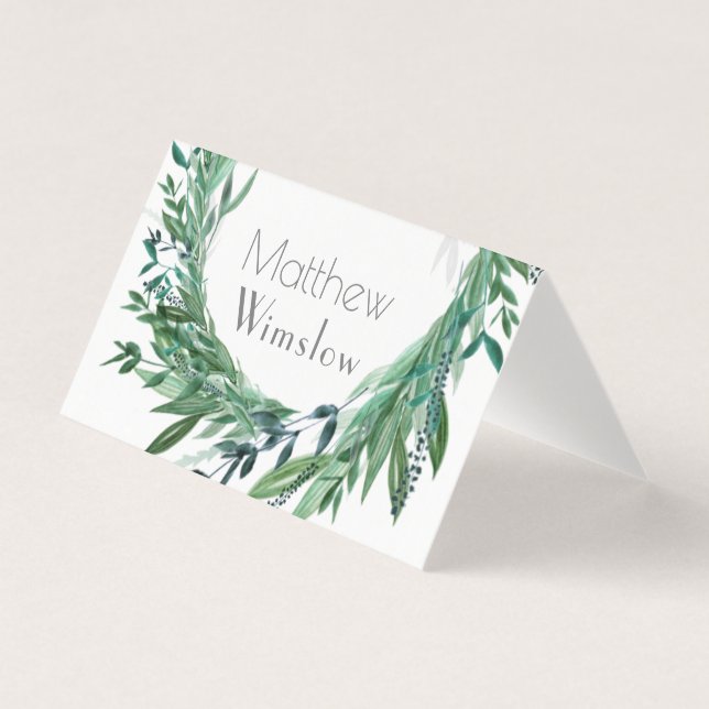 Table Card, Greenery design (Front)