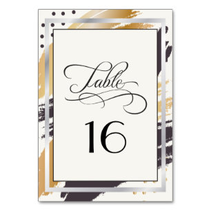 Table Card Modern Paint Strokes and Typography