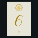 Table Card Number - Double Happiness<br><div class="desc">Made with the traditional double happiness sign for East Asian weddings.</div>