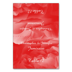 Table Cards, Customized, Coral Pink Rose Number