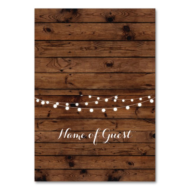 Table Cards Name Of Guest Wedding Wood Place (Front)