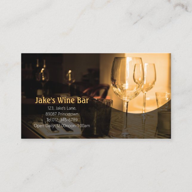 Table Carte de visite en verre de vin (Devant)