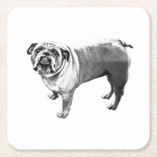 Table Cheer, Stout Smile Square Paper Coaster