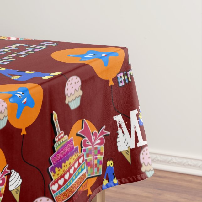 Table Cloth, Happy 4th Birthday, #4 Tablecloth (In Situ)