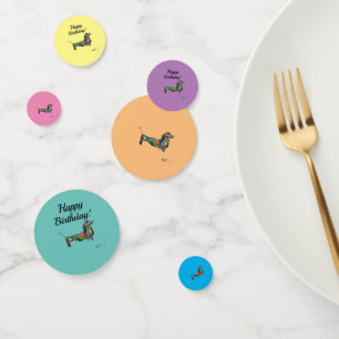 Table Confetti avec Dachshund