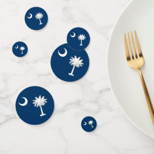 Table confetti avec drapeau de Caroline du Sud