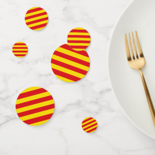 Table confetti avec drapeau de Catalogne