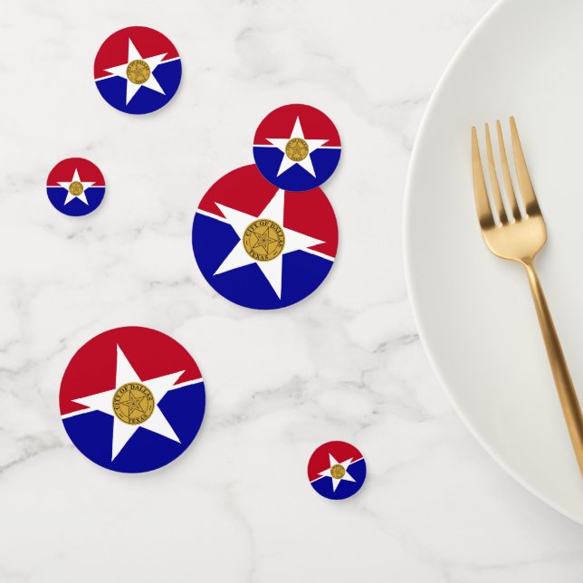 Table confetti avec drapeau de Dallas, Texas (Groupe)