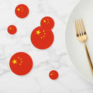 Table confetti avec drapeau de la Chine