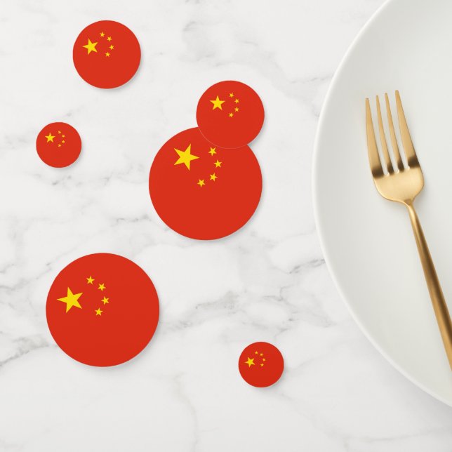 Table confetti avec drapeau de la Chine (Groupe)